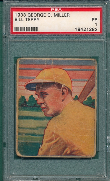 1933 George C. Miller Bill Terry PSA 1