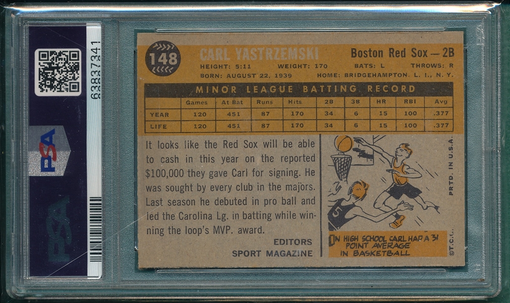 1960 Topps #148 Carl Yastrzemski PSA 5 *Rookie*