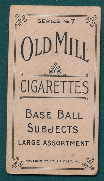 1910 T210-7 Wright, Old Mill Cigarettes