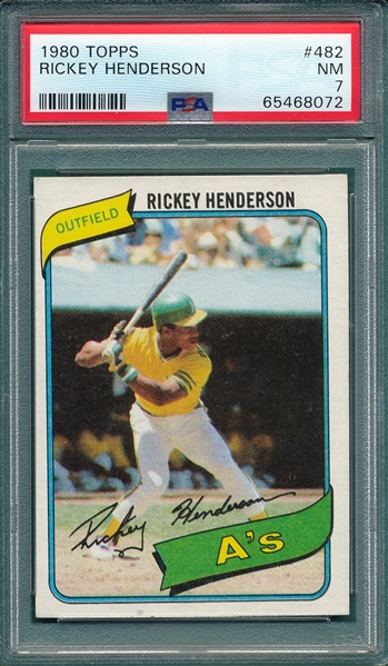 1980 Topps #482 Rickey Henderson PSA 7 *Rookie*