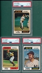 1974 Topps #40 Palmer, #340 Munson & #300 Rose, Lot of (3) PSA 