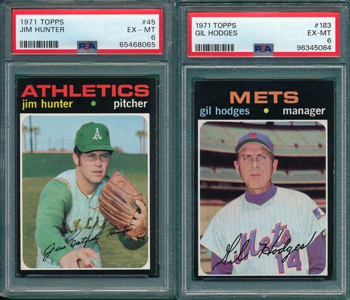 1971 Topps #45 Hunter & #183 Hodges, Lot of (2) PSA 6