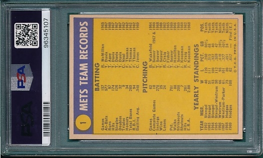 1970 Topps #1 Mets Team PSA 6 