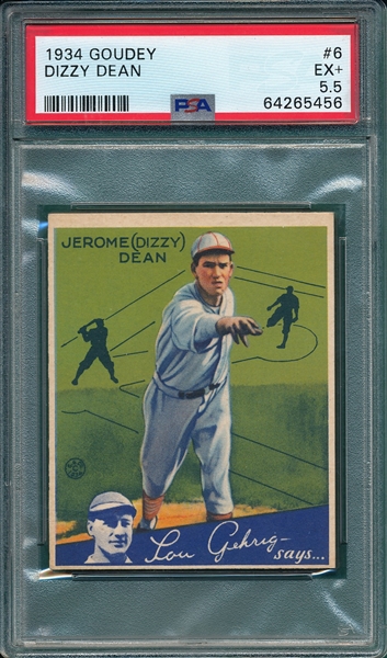 1934 Goudey #6 Dizzy Dean PSA 5.5