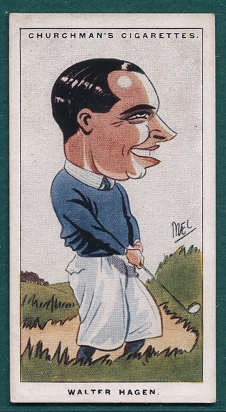 1928 Churchman's, Small, #26 Walter Hagen, Men Of The Moment In Sport