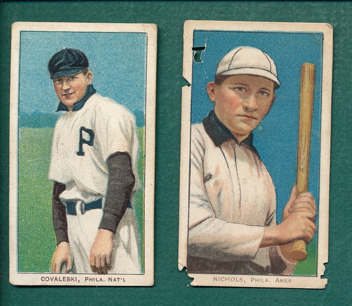 1909-1911 T206 Nichols, Batting & Covaleski, Lot of (2)