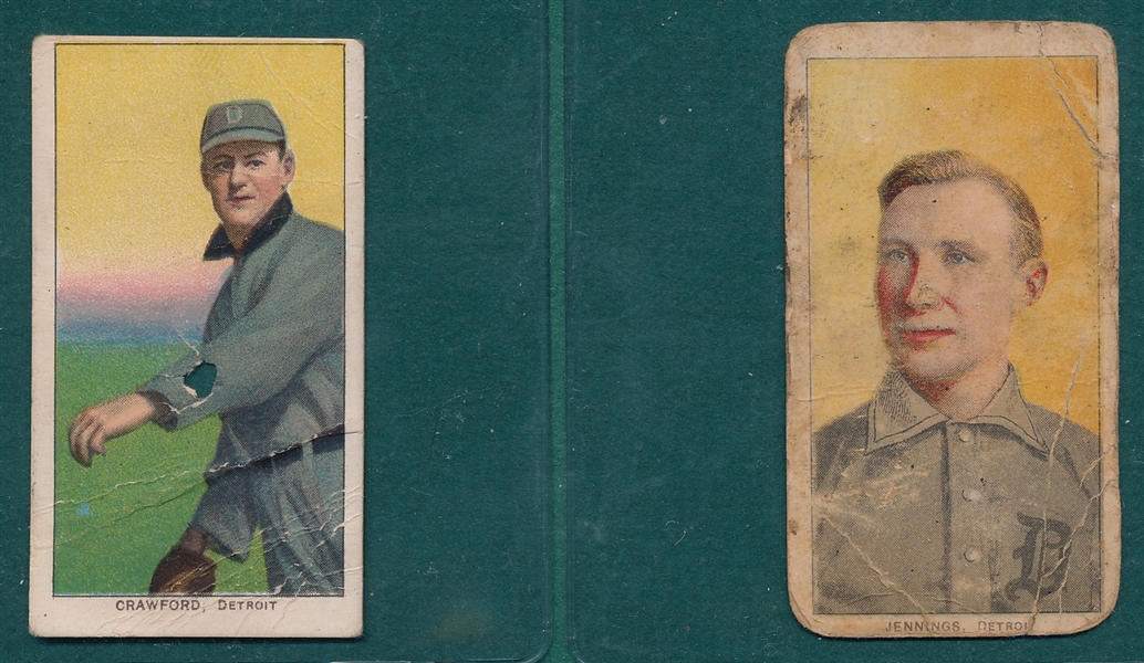 1909-1911 T206 Crawford, Throwing & Jennings, Portrait, Lot of (2)