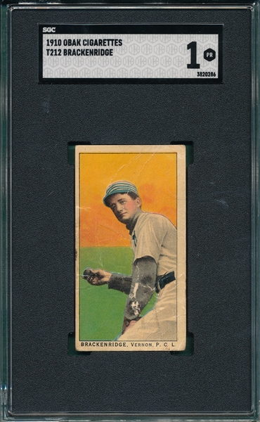 1910 T212-2 Brackenridge Obak Cigarettes SGC 1