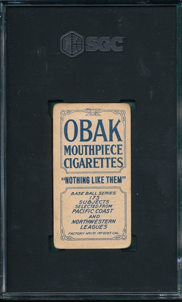 1910 T212-2 Johnston Obak Cigarettes SGC 1.5