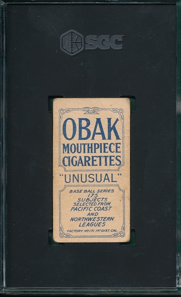 1910 T212-2 Erickson Obak Cigarettes SGC 1.5