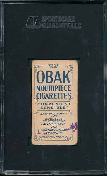 1910 T212-2 Davis Obak Cigarettes SGC 2