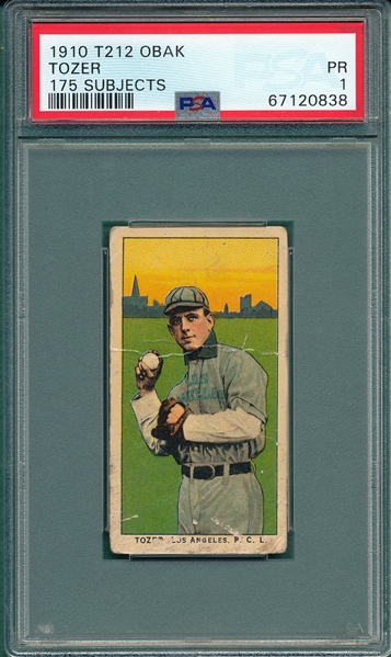 1910 T212-2 Tozer Obak Cigarettes PSA 1