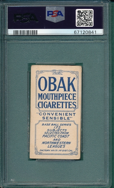 1910 T212-2 Stovell Obak Cigarettes PSA 3