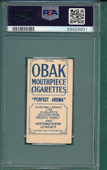 1910 T212-2 Custer Obak Cigarettes PSA 4 (MC)