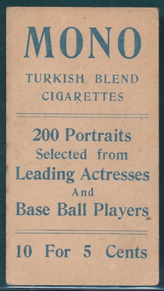 1911 T217 Chadbourn Mono Cigarettes 