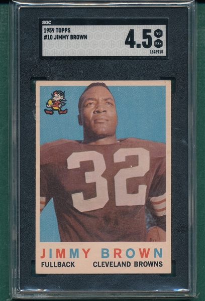 1959 Topps Football #10 Jimmy Brown SGC 4.5