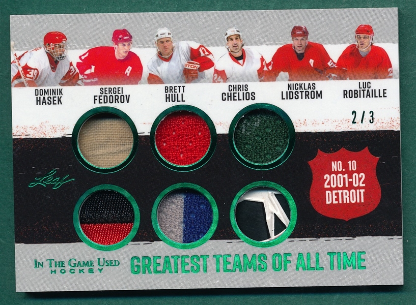 2023 Leaf In the Game Used Hockey, Greatest Teams, GT-6 Red Wings, 2/3