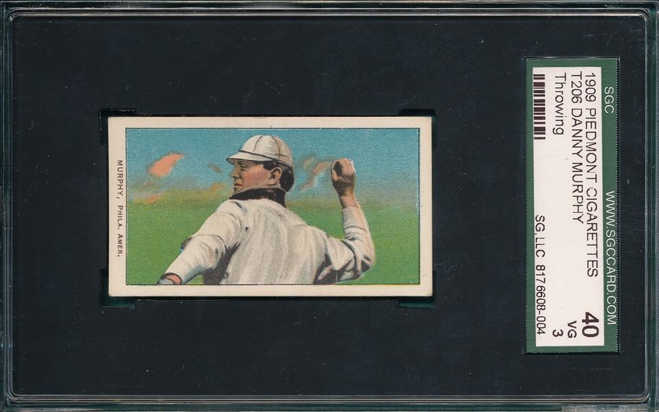 1909-1911 T206 Murphy, Horizontal, Piedmont Cigarettes SGC 40