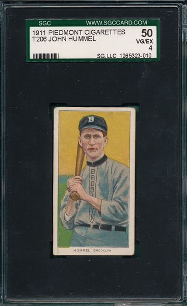 1909-1911 T206 Hummel Piedmont Cigarettes SGC 50