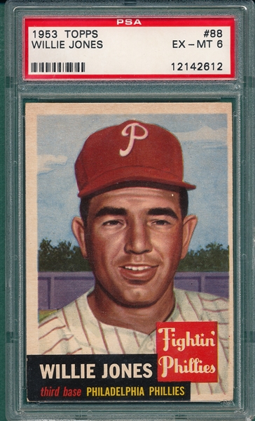 1953 Topps #88 Willie Jones PSA 6