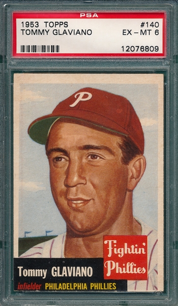 1953 Topps #140 Tommy Glaviano PSA 6