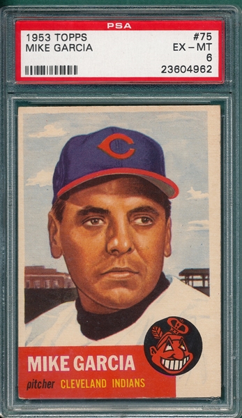 1953 Topps #75 Mike Garcia PSA 6