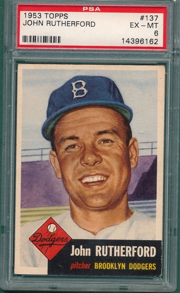 1953 Topps #137 John Rutherford PSA 6