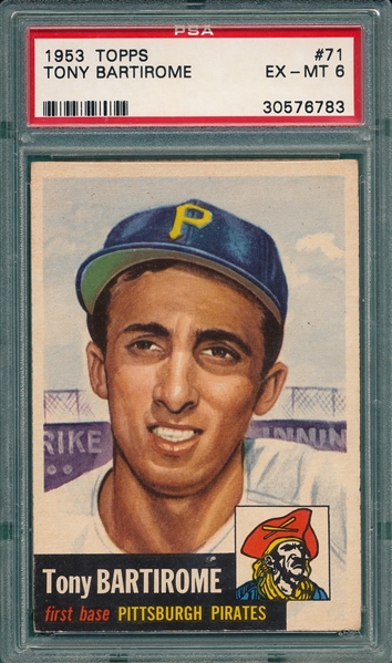 1953 Topps #71 Tony Bartirome PSA 6