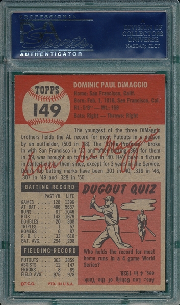 1953 Topps #149 Dom DiMaggio PSA 6