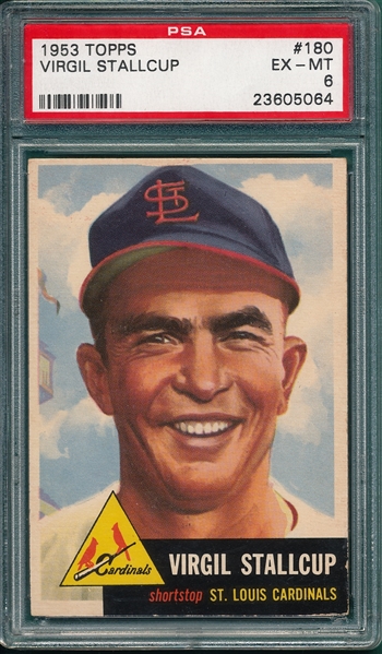 1953 Topps #180 Virgil Stallcup PSA 6