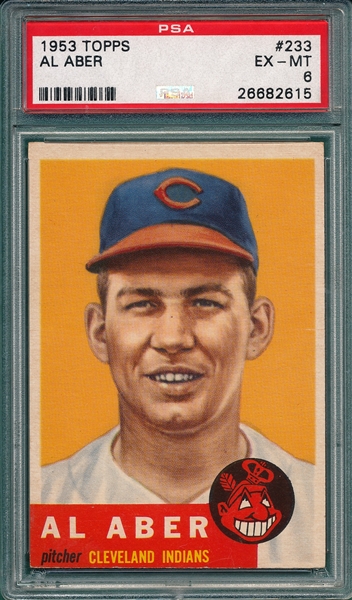 1953 Topps #233 Al Aber PSA 6 *Hi #*