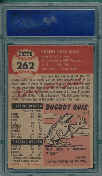 1953 Topps #262 Bob Oldis PSA 6 *Hi #*