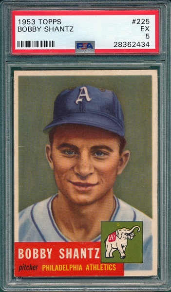 1953 Topps #225 Bobby Shantz PSA 5 *Hi #*