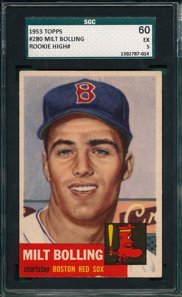 1953 Topps #280 Milt Bolling SGC 60 *Hi #*