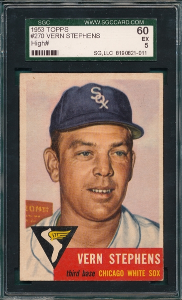 1953 Topps #270 Vern Stephens SGC 60 *Hi #* 