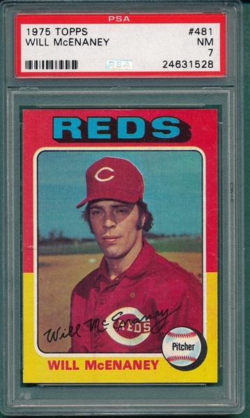 1975 Topps #481 Will McEnaney PSA 7