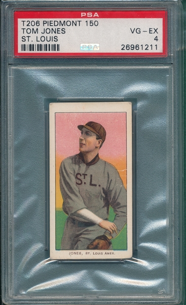 1909-1911 T206 Jones, Tom, Piedmont Cigarettes PSA 4