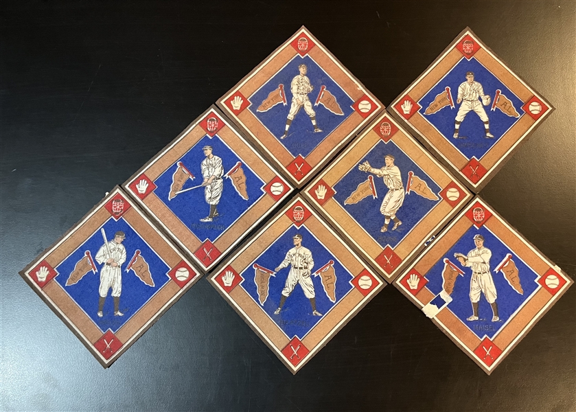 1914 B18 Blanket Lot of (7) Yankees W/ Maisel