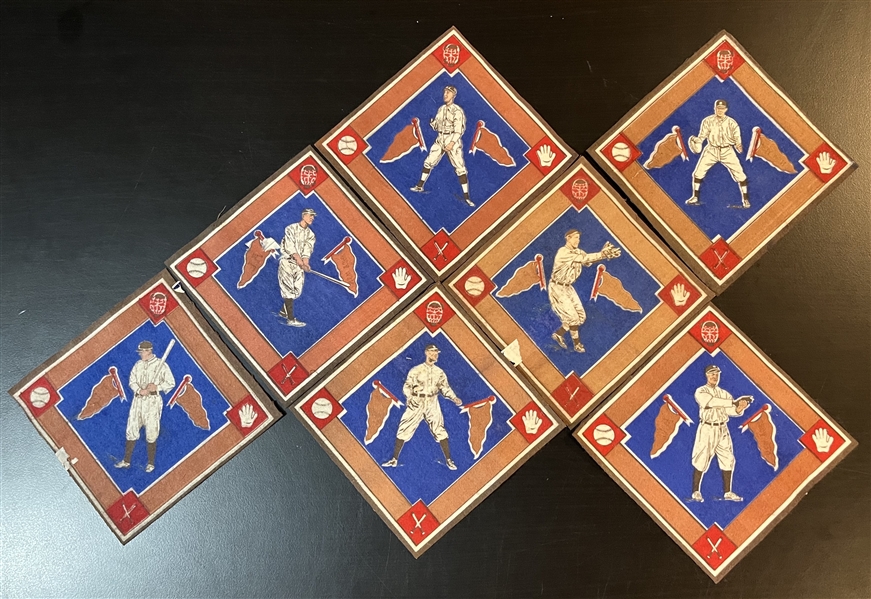 1914 B18 Blanket Lot of (7) Yankees W/ Maisel