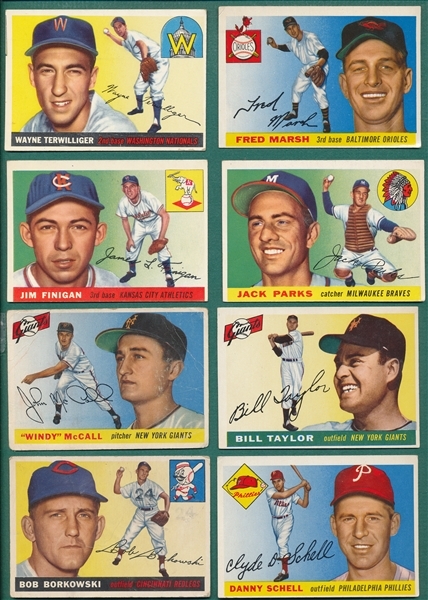 1955 Topps (22) Card Lot W/ #1 Rhodes