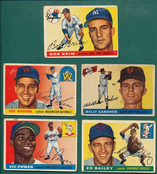 1955 Topps (22) Card Lot W/ #1 Rhodes