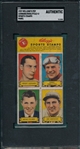 1937 Kelloggs Pep Sports Stamps Panel W/ Medwick SGC Authentic