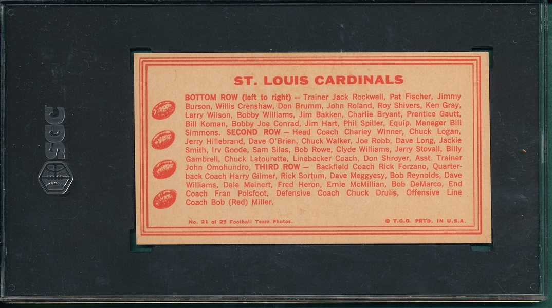 1968 Topps Teams #21 Cardinals SGC 6