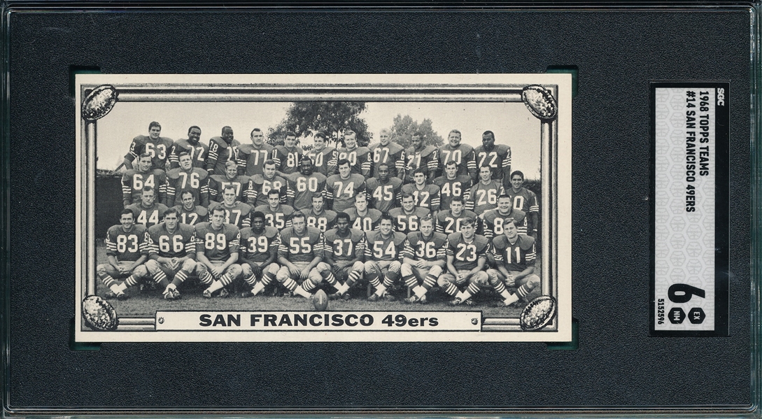 1968 Topps Teams #14 San Francisco 49ers SGC 6