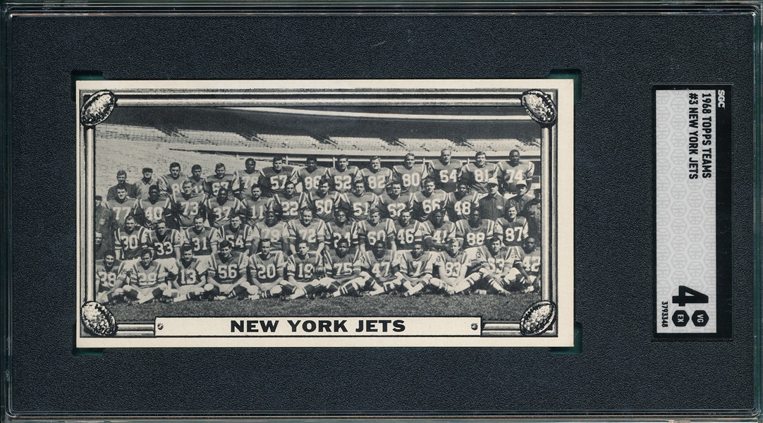 1968 Topps Teams #3 New York Jets SGC 4