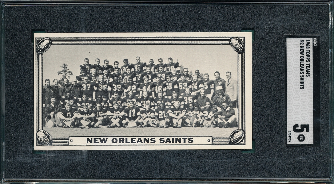 1968 Topps Teams #2 New Orleans Saints SGC 5