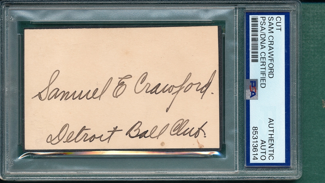 Sam Crawford, Cut Signature, PSA/DNA