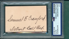 Sam Crawford, Cut Signature, PSA/DNA