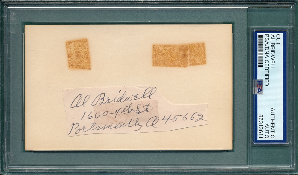 Al Bridwell, Cut Signature, PSA/DNA Authentic