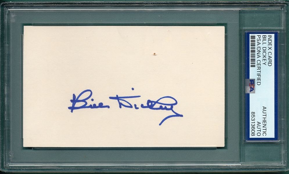 Bill Dickey, Signed Index Card, PSA/DNA Authentic